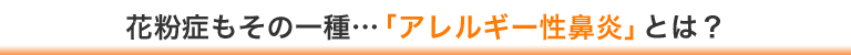 花粉症もその一種…「アレルギー性鼻炎」とは？